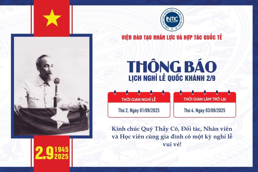 THÔNG BÁO LỊCH NGHỈ LỄ QUỐC KHÁNH 2/9